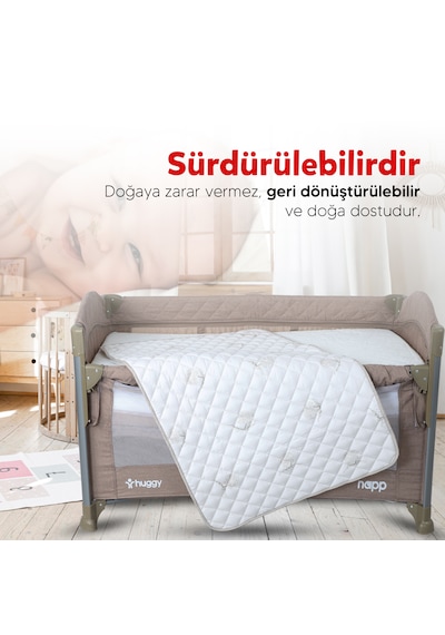 Huggy %100 Yeni Zelenda Kuzu Yünü 70x110 Yatak Pedi