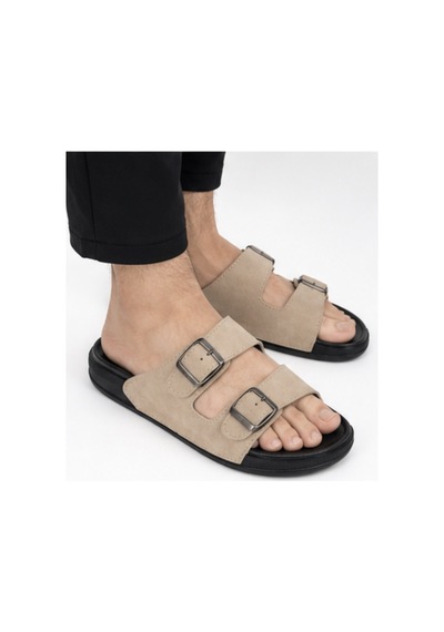 N Napa Shoe Pld.5002e.bej Terlik Napa Shoe Erkek Çift Tokalı Günlük Comfort Terlik Bej