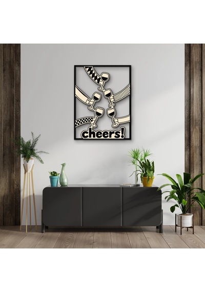 Kadeh Tokuşturan Eller - Metal Tablo - Dec0290 96 X 125 Cm Çok Renkli