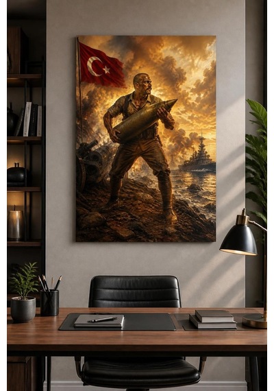 Türk Askeri Temalı Baskılı Cam Tablo Uv Baskı Dekoratif Duvar Tablosu