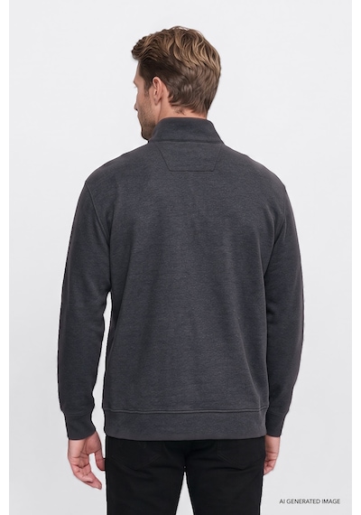 Wrangler Pamuklu Selanik Regular Fit Fermuarlı Erkek Sweatshirt W2620081035 Antrasit
