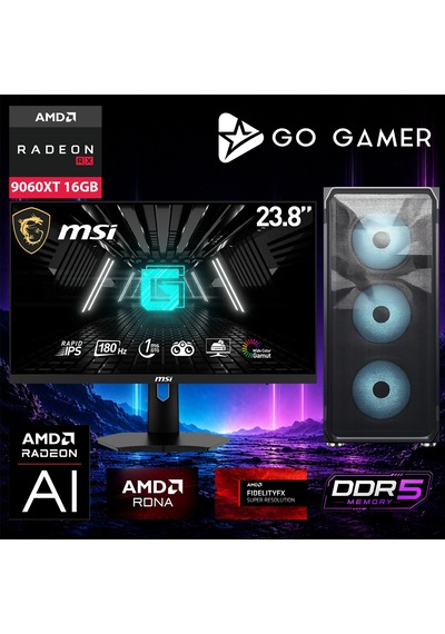 Go Gamer E307DF i5-12400F 16 GB 1 TB SSD RX9060XT 16 GB 24" Free Dos Oem Paket Masaüstü Oyuncu Bilgisayarı