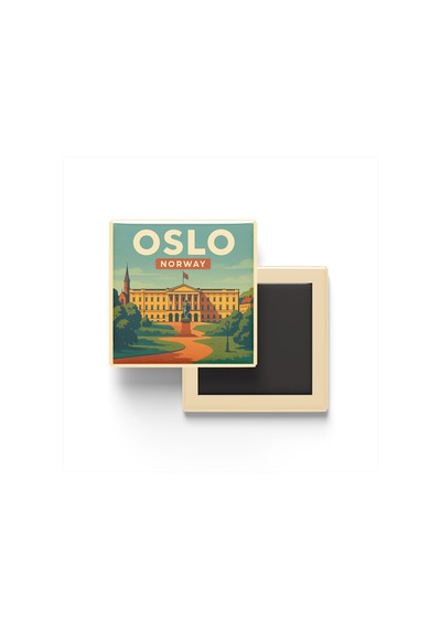9x9 Cm Buzdolap Magnetleri - Oslo Norveç - Avrupa Serisi