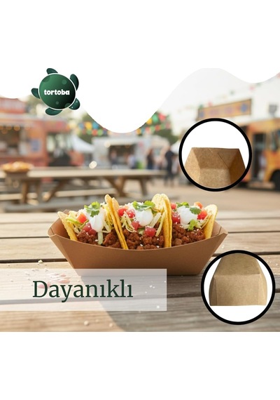 Kağıt Tabak Küçük Boy 50'li Kullan At Gıda Sunum Tepsisi Sızdırmaz Hamburger Patates Sosisli Çerez Piknik Servi Diğer