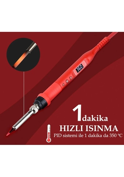 Tussle Kalem Havya Ts-908 220v 80w Dijital Üstten Ayarlı Hakko Uç Uyumlu - Siyah