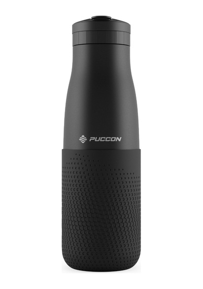 Puccon Siyah 500 Ml Çelik Okul Matarası - Silikon Gövdeli Nokta Çelik Termos - 50026