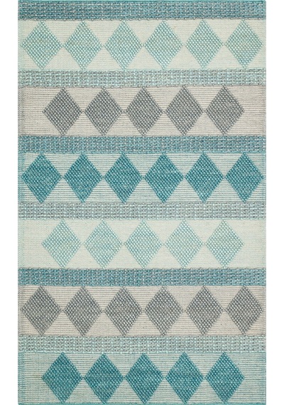 Eko Halı Jade Jd 01 Blue Naturel Kazak Örgü Desenli El Dokuma Örgü Halı - 170X240
