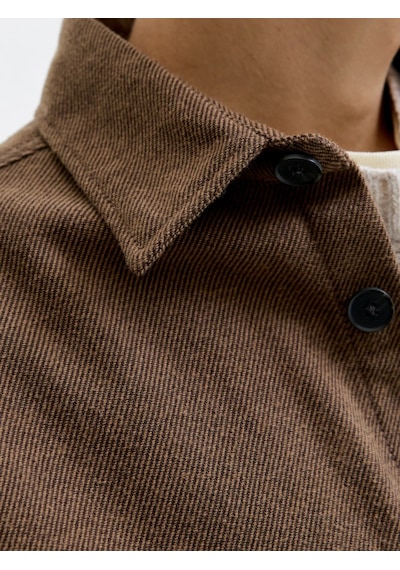 Jack & Jones Jack&jones Jprrayle Melange Solid L/s Erkek Gömlek 12286840 Kahverengi