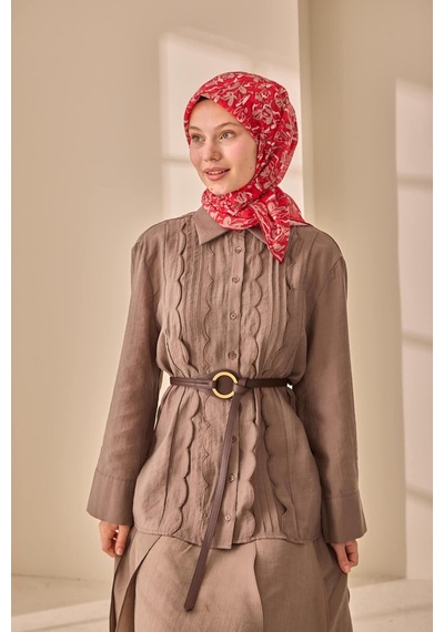 Silk Home Soft Eşarp 73091-31 Kırmızı, Vizon, Beyaz