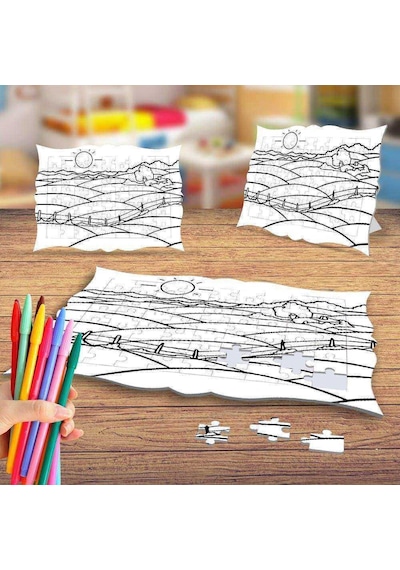 Bağ Evi - Tarla Boyama Puzzle Tablo Çocuk Eğitici Yapboz