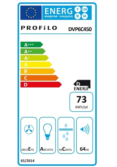 Profilo DVP6C450 Piramit 60 CM Duvar Tipi Çelik Davlumbaz