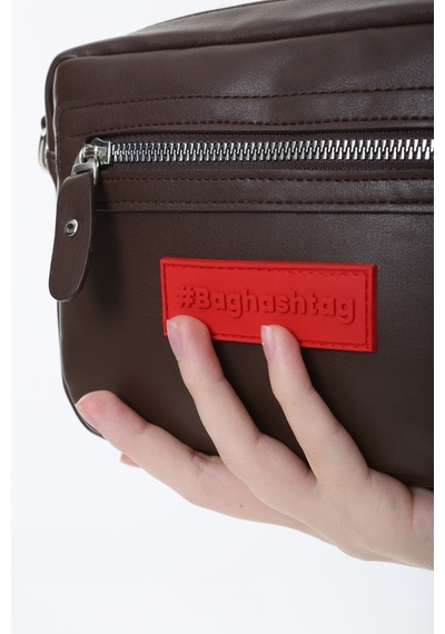 Baghashtag Koyu Kahve Minik Unisex 3 Gözlü Deri Çanta Çok Renkli