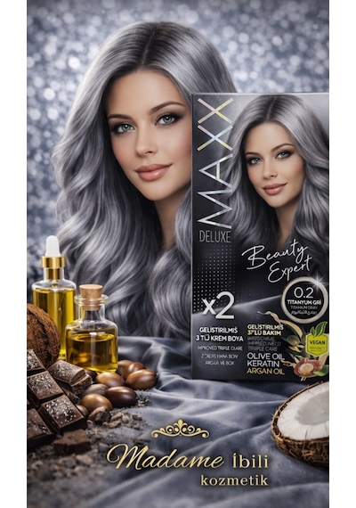 Maxx Deluxe Titanyum Gri Kalıcı Saç Boyası
