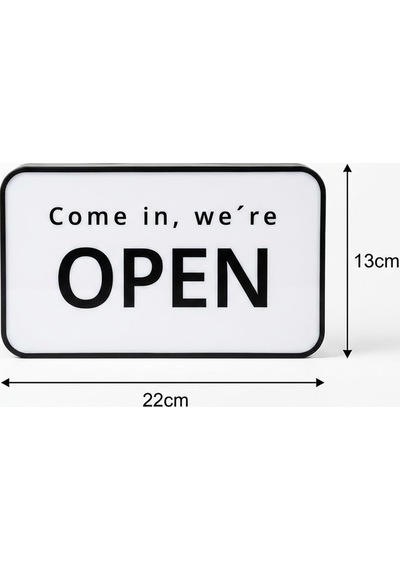 İçeri Gelin, Açığız - Come İn, We Re Open Tasarımlı Dekoratif Aydınlatma 13x22cm 603-1