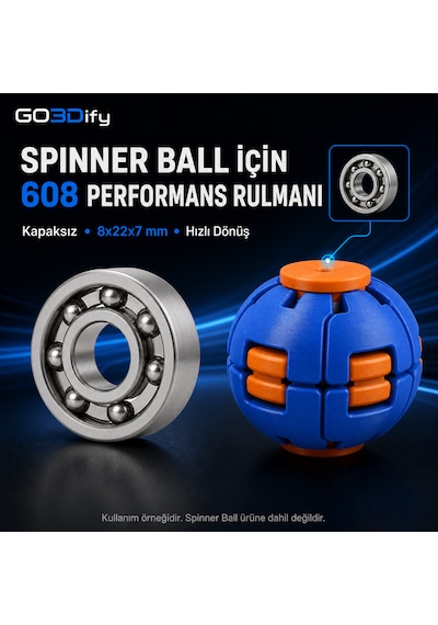 608 Kapaksız Hızlı Dönen Performans Rulmanı 8x22x7 Mm Spinner Ball Ve Hobi Uyumlu 1000 Adet Adet / 1000