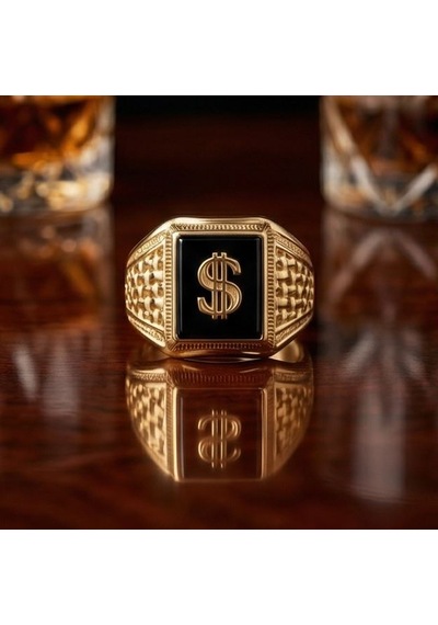 Dolar Şans Başarı Yüzüğü Altın - Gümüş