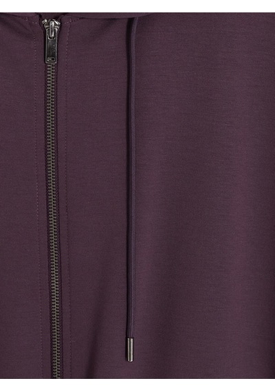 Lcw Everyday Mürdüm Soft Touch Oversize Kadın Fermuarlı Sweatshirt