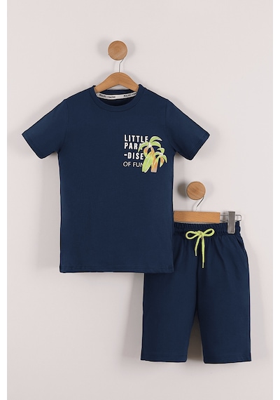 Erkek Çocuk Little Paradise Ön Ve Arka Baskılı Tişört Şort 2'li Takım 001