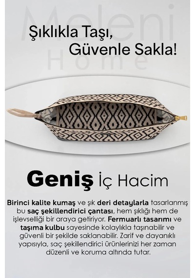 Saç Şekillendirici Çantası X Saç Düzleştirici Çantası I 38x16x16 Bej