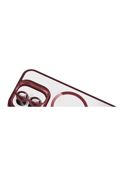 Joko Apple İphone 16 Plus Remim Lensli Magsafe Standlı Kapak - Bordo 0.2M-Çok Renkli
