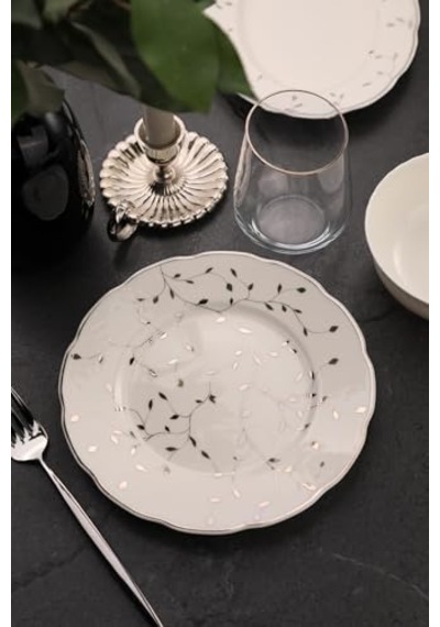 12 Parça 6 Kişilik Kahve Takımı Leaves Silver Genel