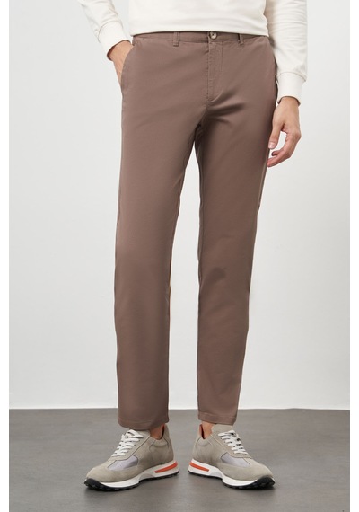 Morven Erkek Kahve Pamuk Yan Cep Slim Fit Chino Pantolon 25ks003001400 Kahve