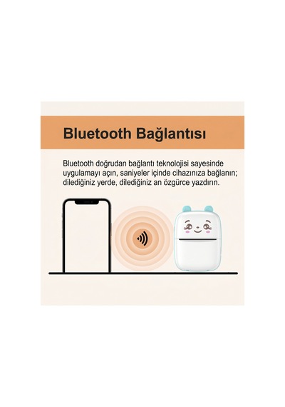 Mini Taşınabilir Termal Yazıcı Eğlenceli, Pratik Ve Mürekkepsiz Baskı Keyfi Beyaz