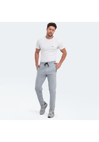 Slazenger OLI IN Erkek Fermuar Cepli Gri Eşofman Altı