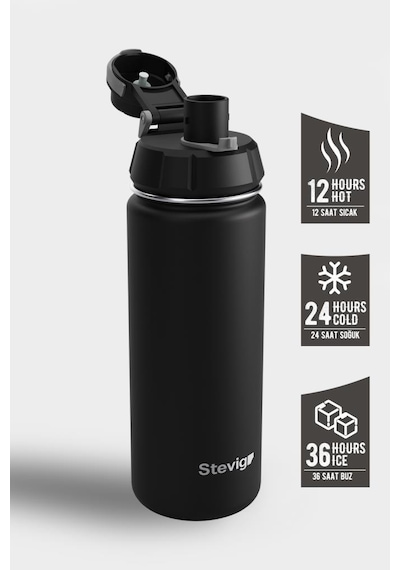 Stevig 1 Hand Leak-proof Sızdırmaz Çelik Termos 500 Ml Black St-207
