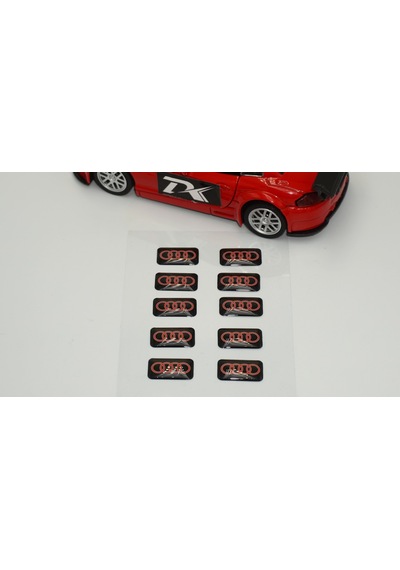 Audi Logo 3D Cam Açma Torpido Konsol Ayna Çıkartma Seti