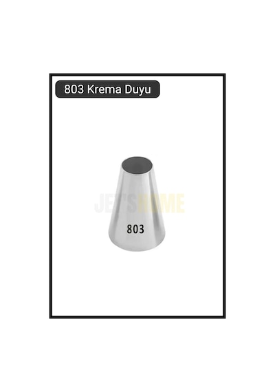 803 Yuvarlak Desen Krema Duyu Büyük Boy Pasta Duyu Paslanmaz Çelik Krema Torbası Ucu 2.4x0.9x4.5 Cm Metalik Gri