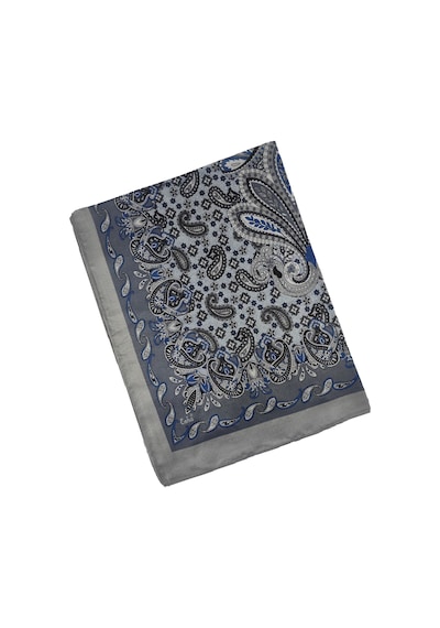 Mim Eşarp Enba Etnik Desenli Soft Pamuklu Şal 75x190 Cm Gümüş - Gri