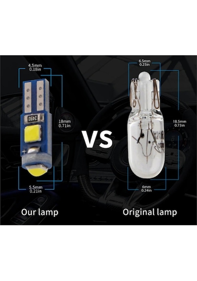 12v T5 Led Ampul Oto Kilometre Gösterge Kadran Ambians Aydınlatma