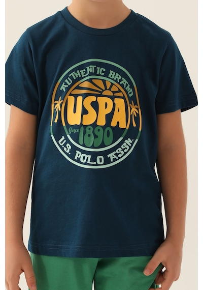 U.S. Polo Assn. Lisanslı Crew Neck Lacivert Erkek Çocuk Bermuda Takım 5274-43180 Lacivert