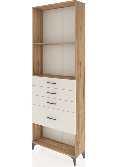 Arges Dolap 2 Raflı 4 Çekmeceli 88x30x243 Çam-aytaşı Çam