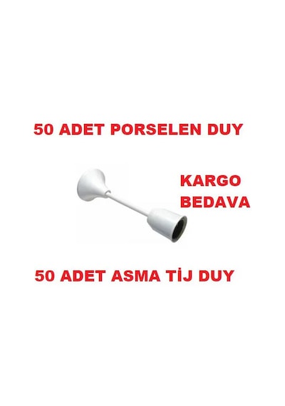 Asma Tij Duy Porselen Gövde Kablolu E 27 50 Adet
