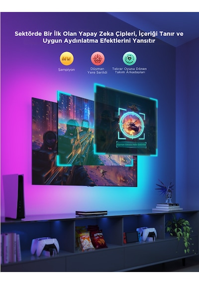 Govee Aı Sync Box 2 55-65 Inc Tv Arkası Led Ambiyans Aydınlatma