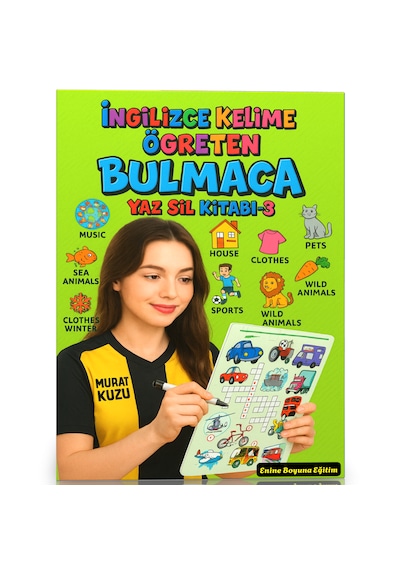 İngilizce Kelime Öğreten Bulmaca Yaz-sil Seti