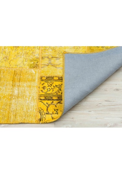 Sarı Rengiyle Evinizi Süsleyen Patcwork Halı 120 X 180 Model : 5224