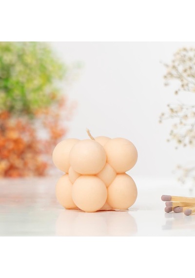 Bubble Temalı Vegan Soya Mumu Turuncu
