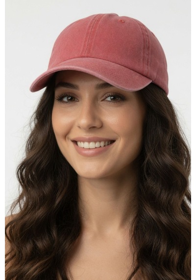 Mollycrush Unisex Kırmızı Yakma Kot Beyzbol Şapka Ayarlanabilir Outdoor Spor Kep Kırmızı