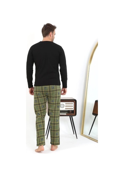Najmaddin.com Beru Erkek Uzun Kol Penye Siyah Pijama Takımı