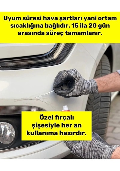 Flea Market Mat Siyah Rötuş Boyası, Araba Motosiklet Mobilya Çizik Giderici, 20 Ml, Fırçalı Şişe
