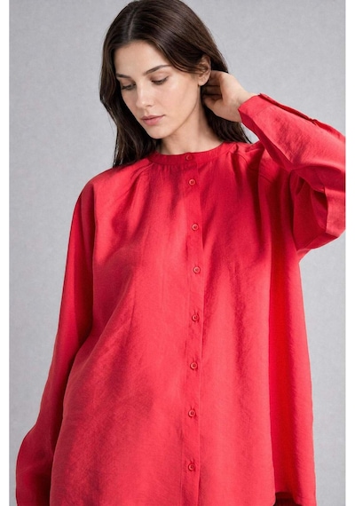 Defacto Relax Fıt Modal Uzun Kollu Koyu Mercan Tunik H5279ax26smrd352 Kırmızı-rd352
