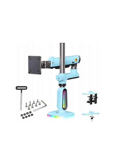 Nb M9 Profesyonel Rgb Aydınlatmalı 32-60 İnç Amortisörlü Oyuncu Monitör Kolu Mavi 2-20 Kg