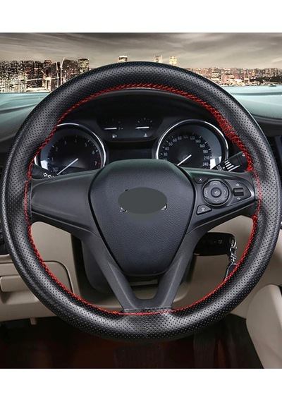 Fiat Egea Uyumlu Dikmeli Direksiyon Kılıfı Noktalı-kırmızı Ipli 38cm 10,5cm
