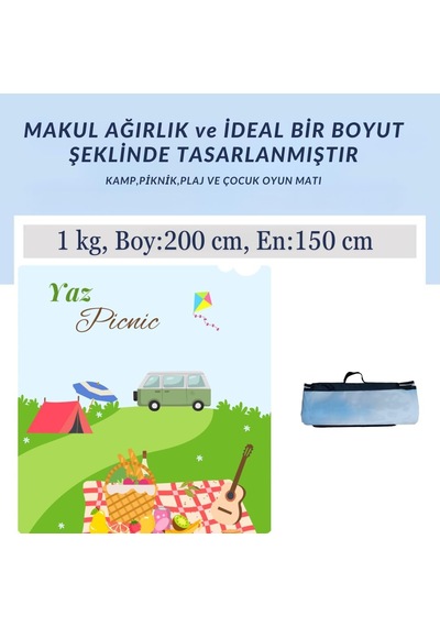Tr Piknik-plaj Matı Ananaslı Model- Yeşil Çok Renkli