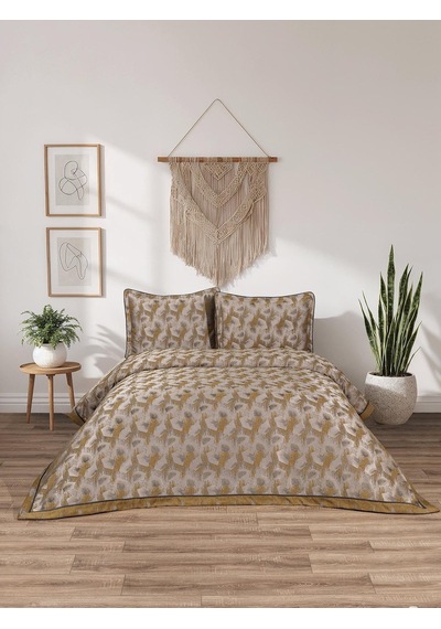Calantha Lotus 3 Parça Hardal Pike Takımı 240 X 260 Cm Hardal