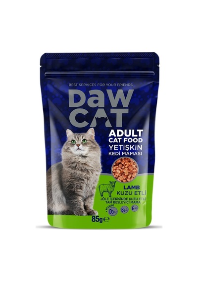 Dawcat  Jöle İçerisinde Kuzu Etli Yetişkin Kedi Maması 85 G