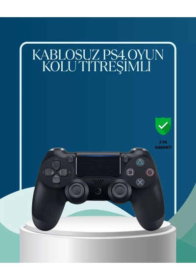 Kablosuz Ps4 Oyun Kolu Çift Motor Titreşimli Uzun Bataryalı Mh-hs4332-2289 Siyah